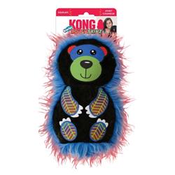 KONG Roughskinz Suedez Bear Squeaker Dog Toy Black 1ea/MD