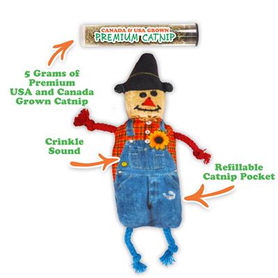 Meowijuana "Get Spooked" - Scarecrow Fillable Catnip Toy