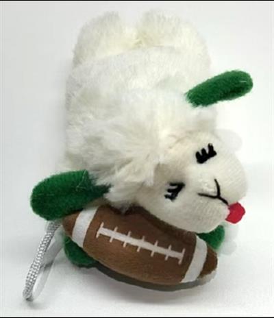 Multipet Tailgate Lamb Chop w/ Football Cat Toy 4"