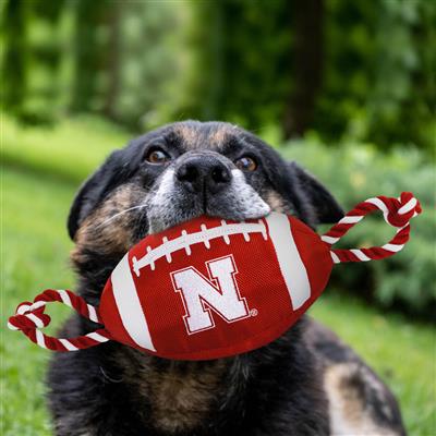Nebraska Cornhuskers Nylon Football Dog Toy