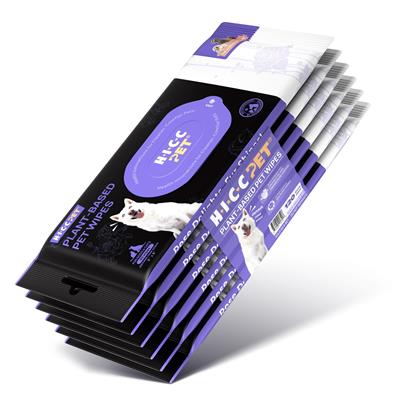 HICC Pet® Plant-Based Pet Wipes For Dogs & Cats, (damask rose-scented)