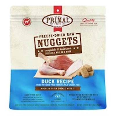 Primal Dog Freeze-Dried Duck Made With Turkey & Fish Formula Nuggets 14oz.