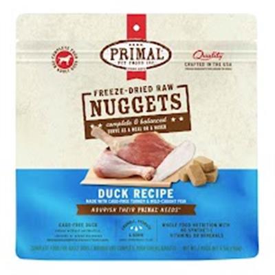 Primal Dog Freeze-Dried Duck Made With Turkey & Fish Formula Nuggets 5.5oz.