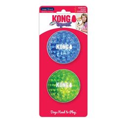 KONG Squeezz Geodz Squeaker Ball Dog Toy Assorted 1ea/LG, 2 pk