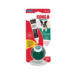 KONG Dental Ball w/Tropiclean Enticer Teeth Cleaning Gel Honey Chicken 1ea/MD, 1 oz