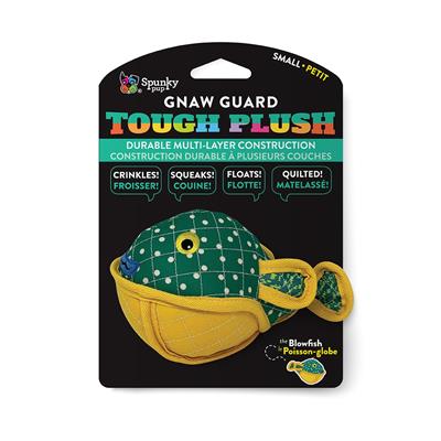 Spunky Pup Tough Plush Neon Blowfish