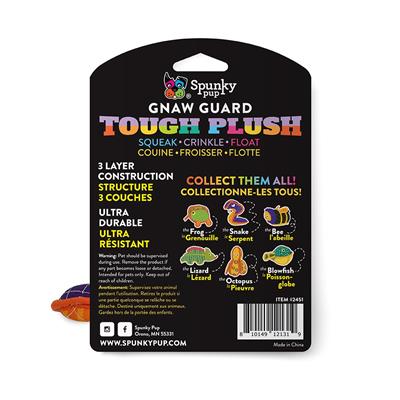 Spunky Pup Tough Plush Neon Snake