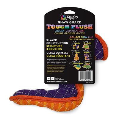 Spunky Pup Tough Plush Neon Snake