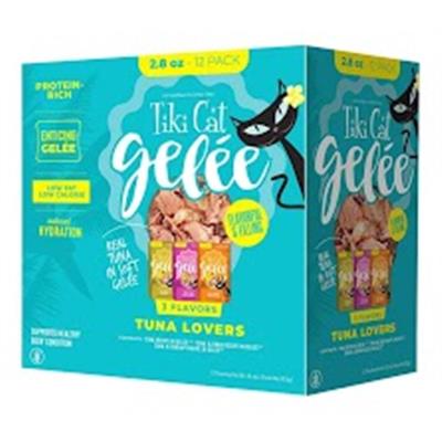 Tiki Pet Cat Gelee Tuna 2.8oz. Variety Pack (Case of 12)