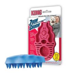 KONG Zoomgroom Rubber Dog Brush Raspberry 1ea/LG