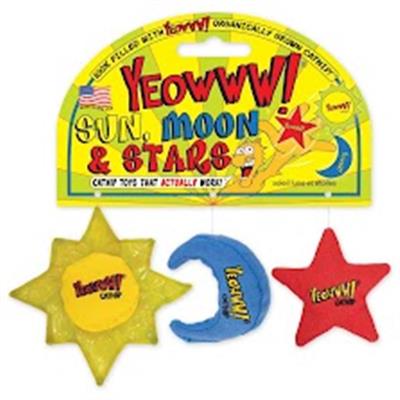 Yeowww Sun, Moon, Stars Catnip Cat Toys 3 pk