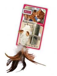 KONG Refillable Feather Mouse Catnip Cat Toy White 1ea/One Size