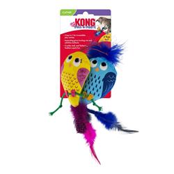 KONG Pull-A-Partz Luvs Cat Toy Yellow & Blue 1ea/One Size