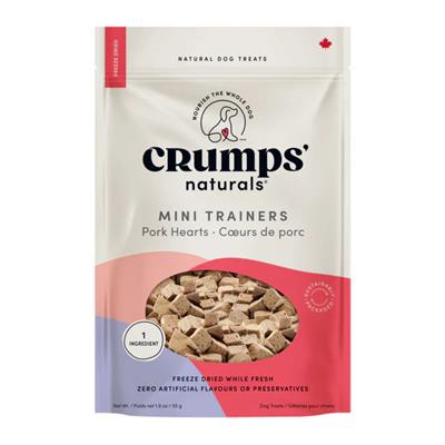 Crumps Dog 1.9oz. Mini Trainers Freeze-dried Pork Hearts