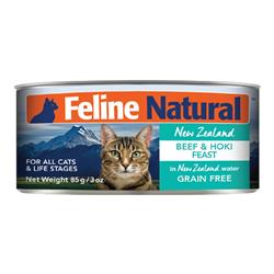 Feline Natural Cat Grain Free Beef & Hoki 3oz.