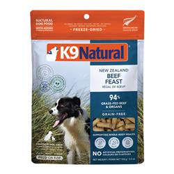 K9 Natural Dog Grain-Free Freeze-Dried Food Topper, New Zealand Beef Feast 3.5oz.