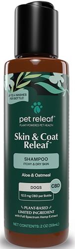Pet Relief Skin & Coat 2oz./40 Itchy &  Dry Shampoo CBD Travel Size
