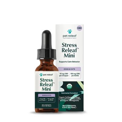Pet Relief Stress Releaf Mini 150 Organic CBD Oil Dog/Cat