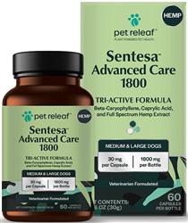 Pet Relief Sentesa Advanced Care 1800  Hemp Medium/Large Dog Tri-Active 30Mg