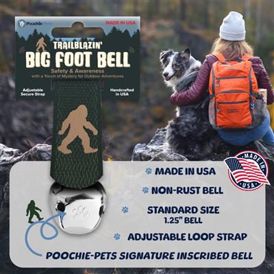 TrailBlazin' Bigfoot Collar Bells by Poochie-Pets Made in USA