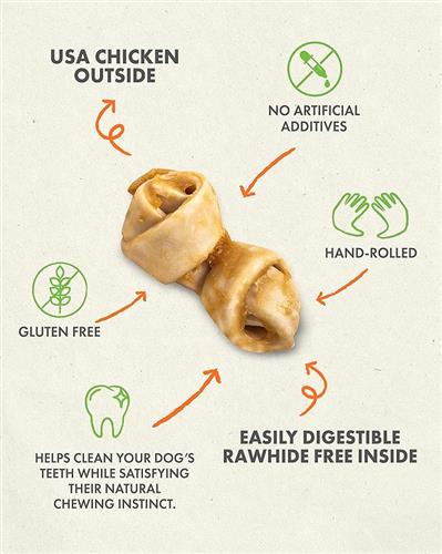 Canine Naturals Chicken Recipe Chew - Mini Knot (12 Pk)
