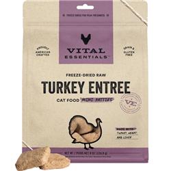 Vital Essentials Cat Freeze Dried Mini Patties Raw Turkey 15Oz