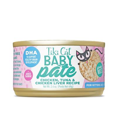 Tiki Pet Cat Pate Kitten Chicken Tuna 2.4oz. (Case of 12)