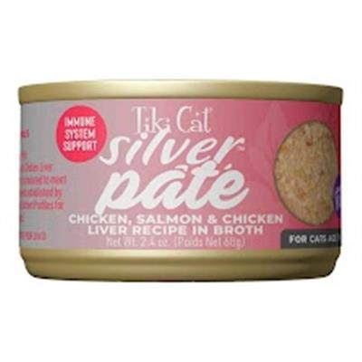 Tiki Pet Cat Silver Pate Chicken & Salmon 2.4oz. (Case of 12)