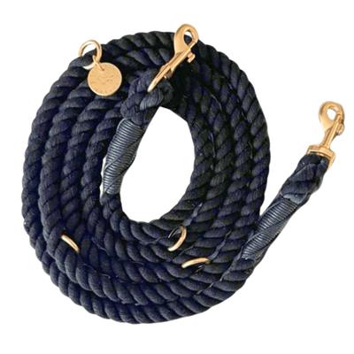 Hands Free Cotton Rope Leash - Black