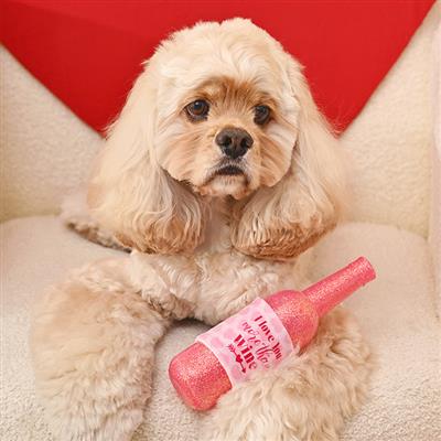 Woof Love —Love you more than wine – TPR Rubber Dog Toy