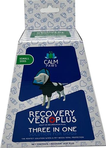 Calm Paws Recovery Vest+ w/Detachable Collar (5 SIZES)