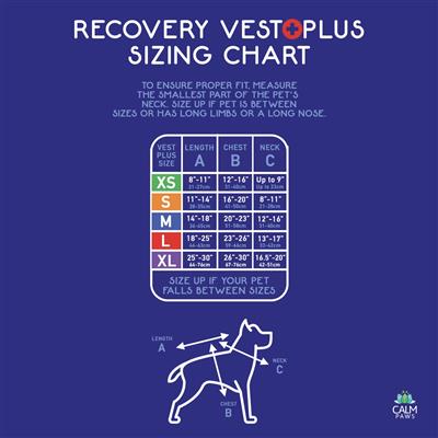 Calm Paws Recovery Vest+ w/Detachable Collar (5 SIZES)