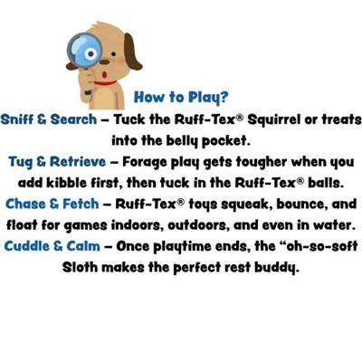HuggleSnuffles™ Lazy Sloth & Squeaky Squirrel Enrichment Toy