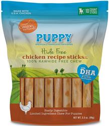 Canine Natural Hide Free Dog 5" Puppy Chicken Sticks 10Ct
