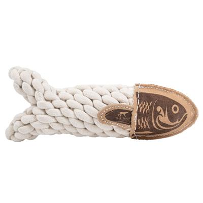 Tall Tails Natural Leather & Rope Crunch Fish - 5"