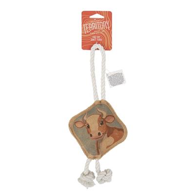 Territory Natural Leather Color Cow Tug Toy