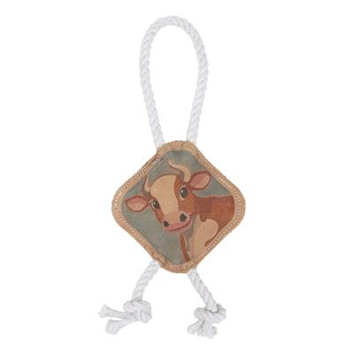 Territory Natural Leather Color Cow Tug Toy