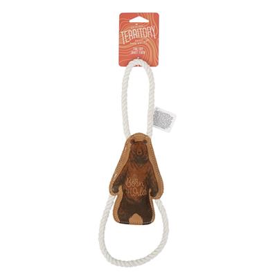 Territory Natural Leather Color Grizzly Bear Tug Toy