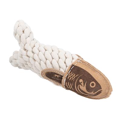 Tall Tails Natural Leather & Rope Crunch Fish - 5"
