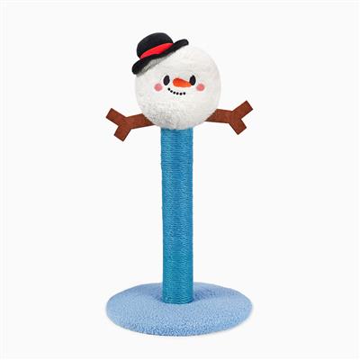 Cat Scratching Post — Winter Snowman