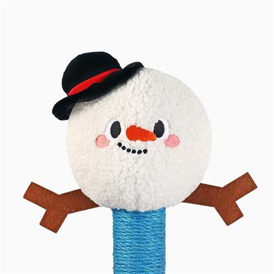 Cat Scratching Post — Winter Snowman