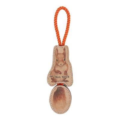 Tall Tails Dog Natural Leather Color Jointed Squirrel Tug, 16in.