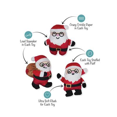 Rebel Without A Claus 3Pcs Small Dog Toy Set