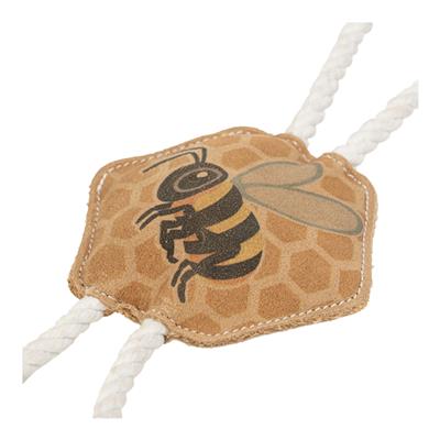 Territory Dog Natural Leather Color Bee Tug Toy 14in.