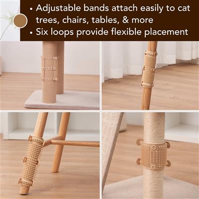 PetPals® Anywhere Massager with Adjustable Bands, Soft Silicone Bristles, Fits Cat Trees, Furniture & More, Easy-to-Clean Design