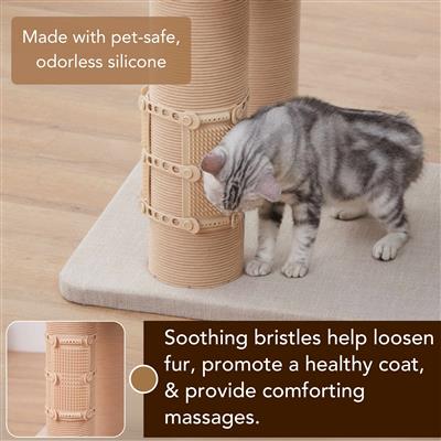 PetPals® Anywhere Massager with Adjustable Bands, Soft Silicone Bristles, Fits Cat Trees, Furniture & More, Easy-to-Clean Design