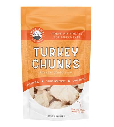 Oma'S Pride Dog Freeze-Dried Turkey Breast Chunks 1.5Oz