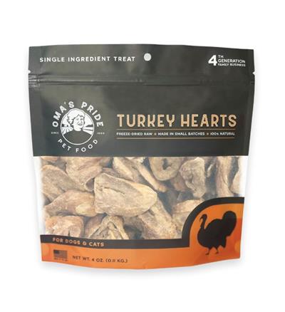 Oma'S Pride Dog Cat Freeze-Dried Turkey Heart Sliced 4Oz