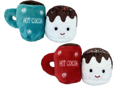 Multipet Hot Cocoa/Marshmallow Cat Toy 2pk Assorted
