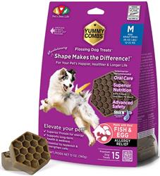 Yummy Combs Dog Fish & Egg 12oz. Dental Medium